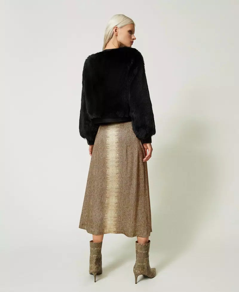 Twinset Cropped Faux Fur Jacket