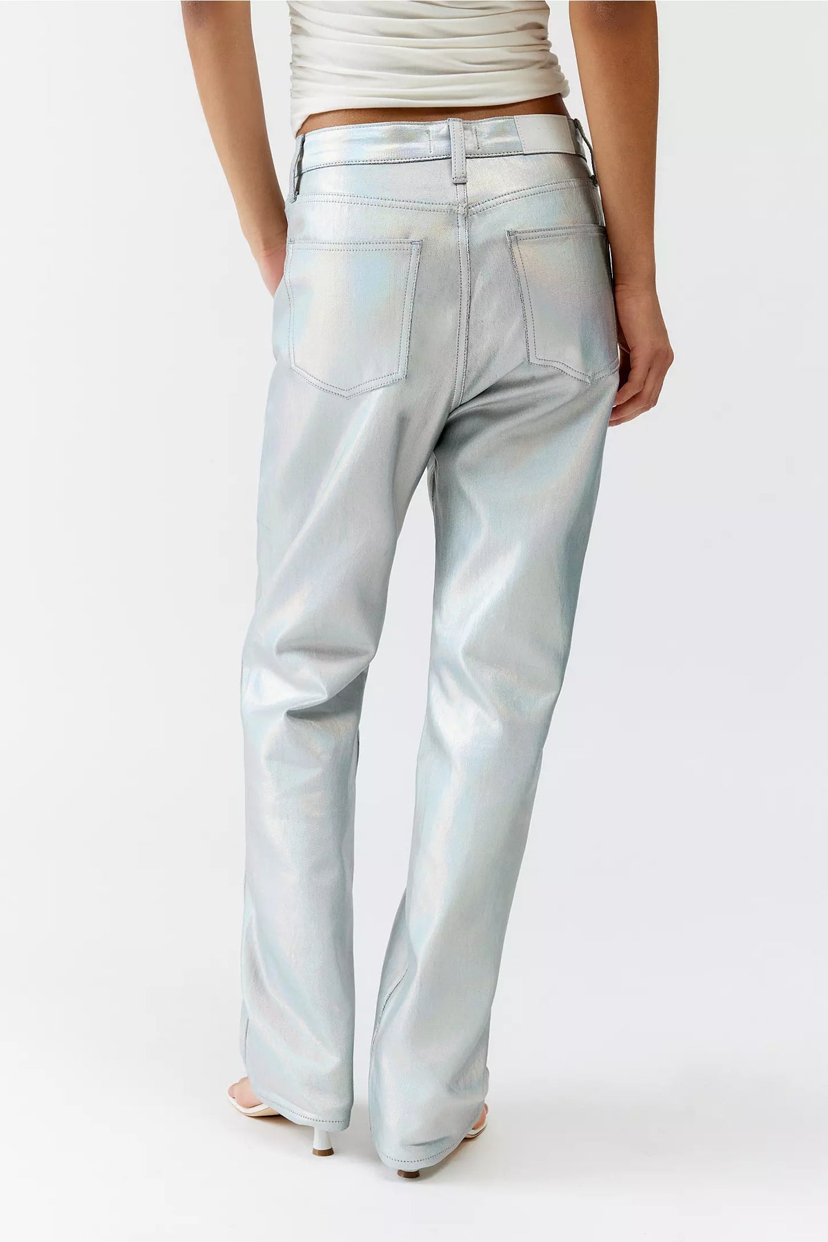 Cassie Silver Coated Prism Wash Jeans