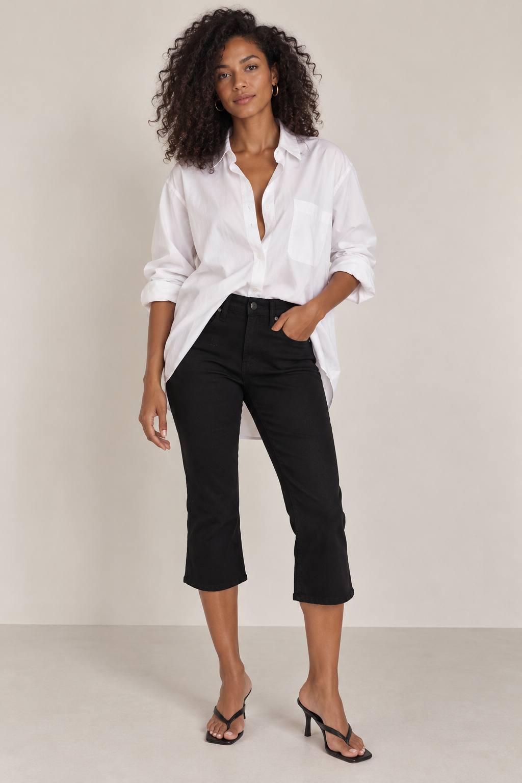 Black Denim Capri - Just Black Denim