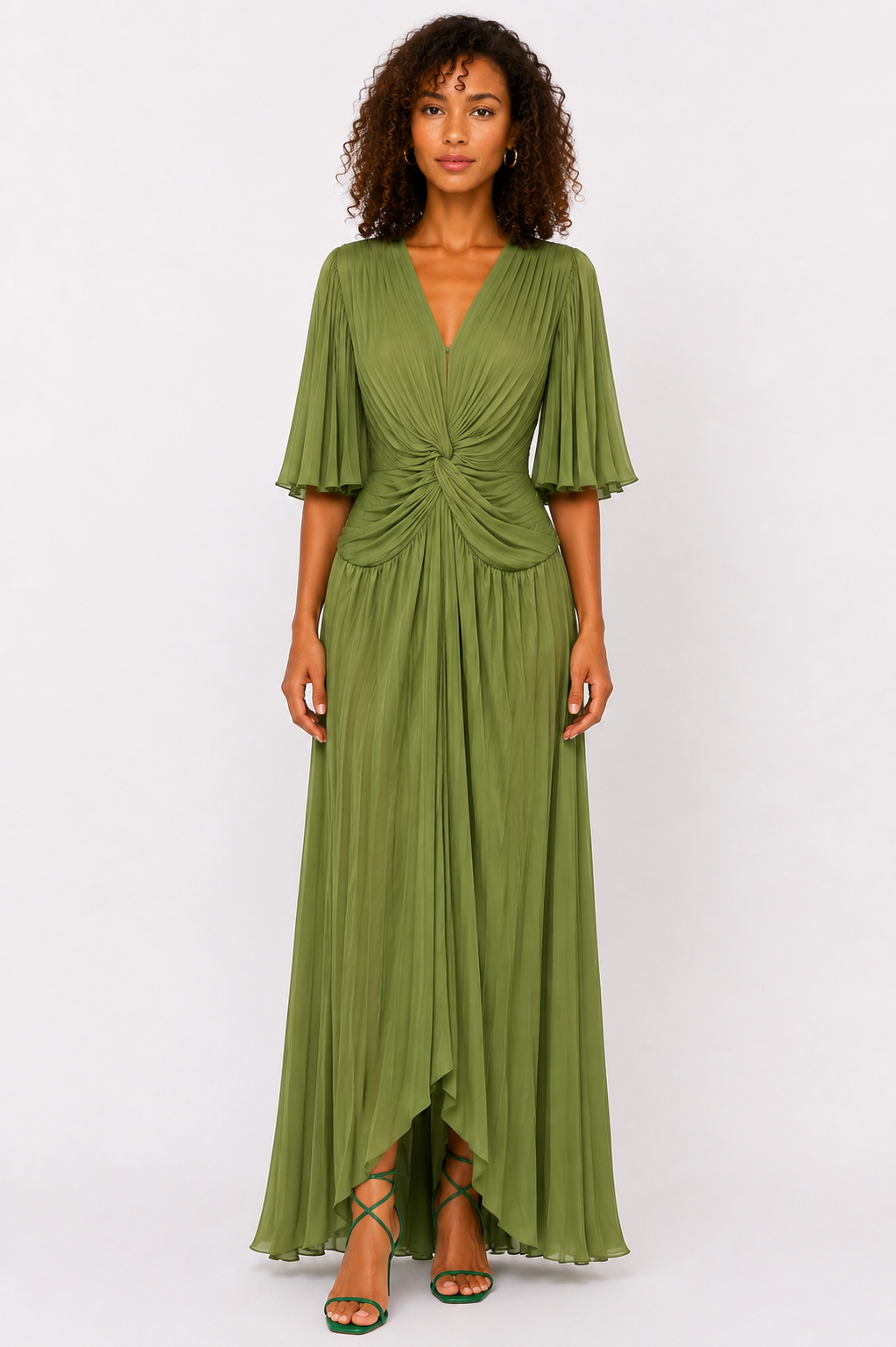 Green Pleated Dress - Jospeh Ribkoff