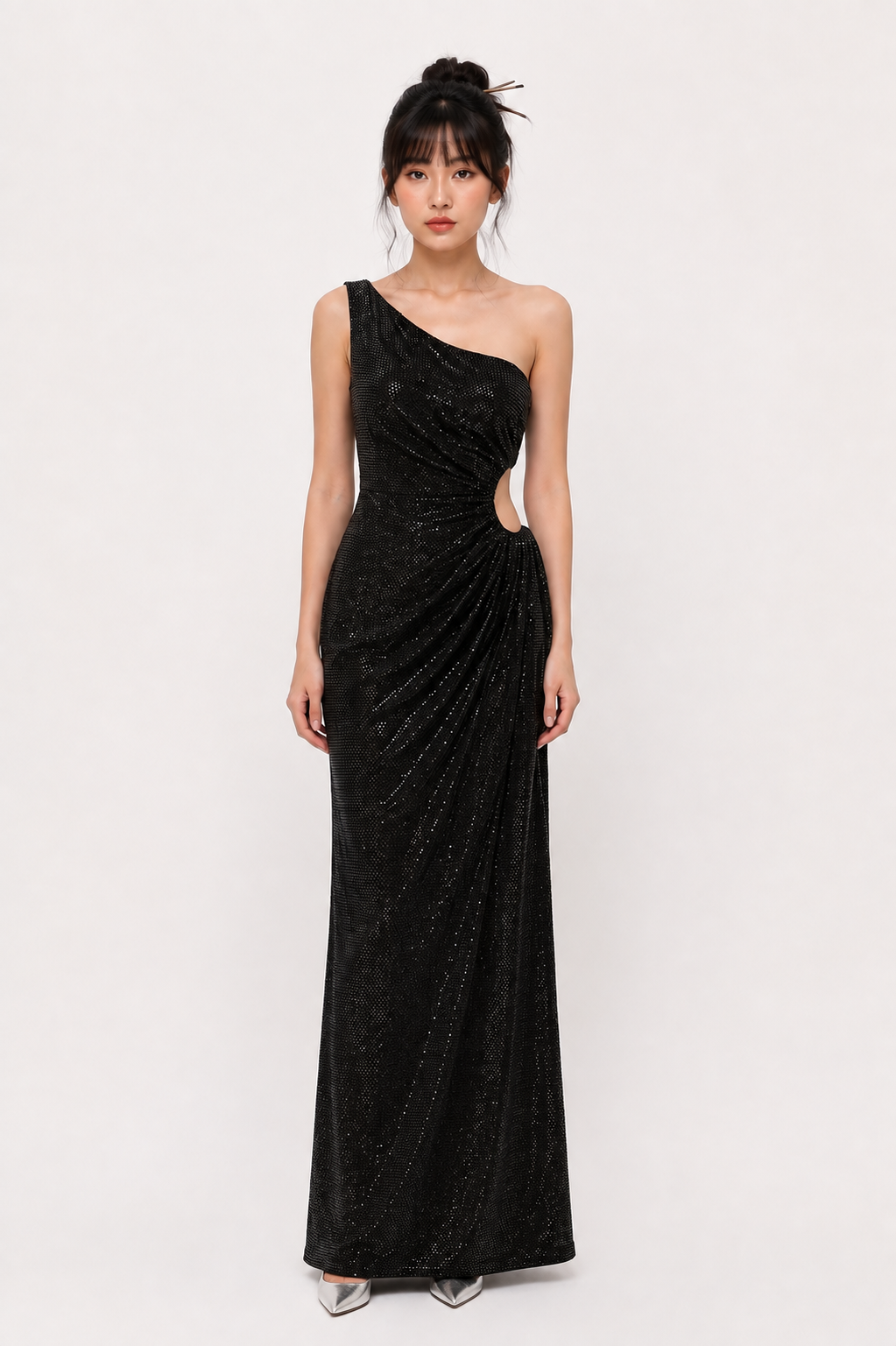 Black & Silver Starry Night Gown - Hot Contact