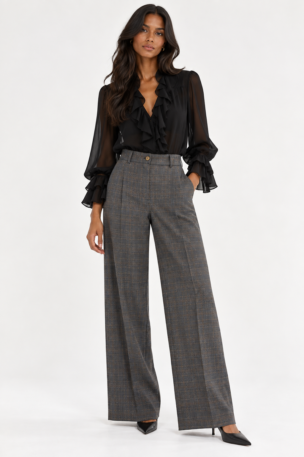 Maria Grey Tartan Pants