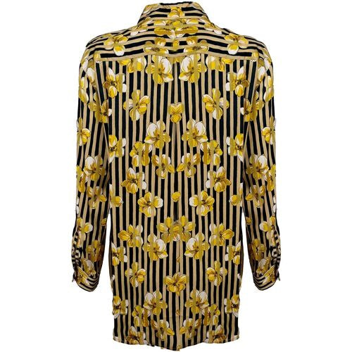 Striped Yellow Floral Blouse - Ottodame