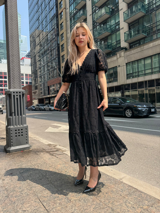 Aole - Black Lace Dress