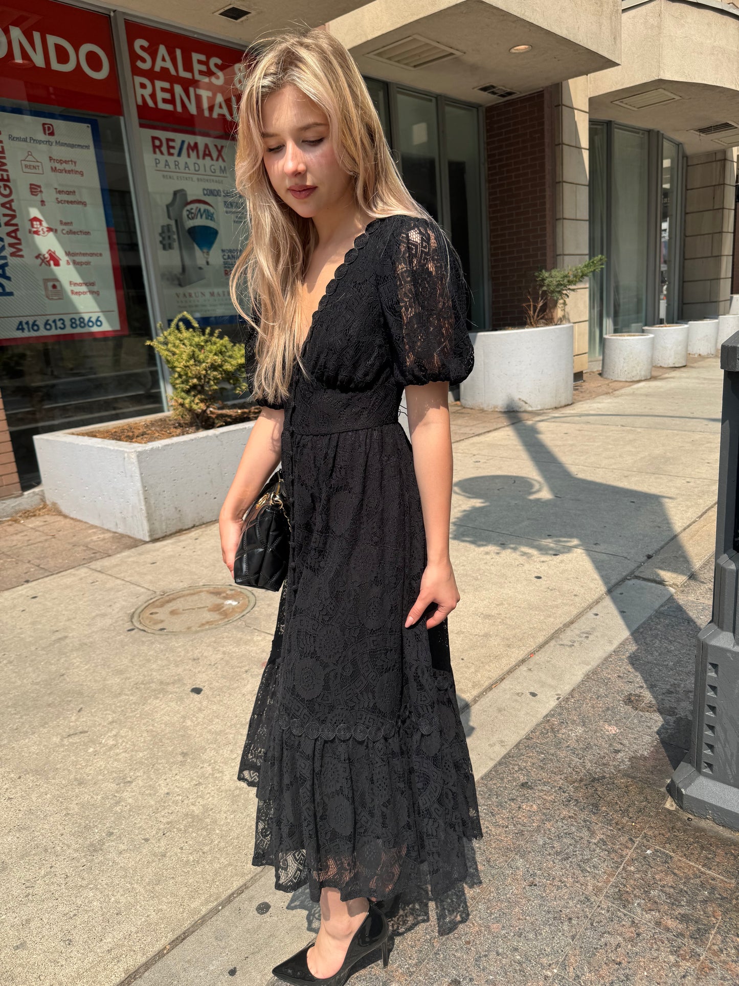 Aole - Black Lace Dress