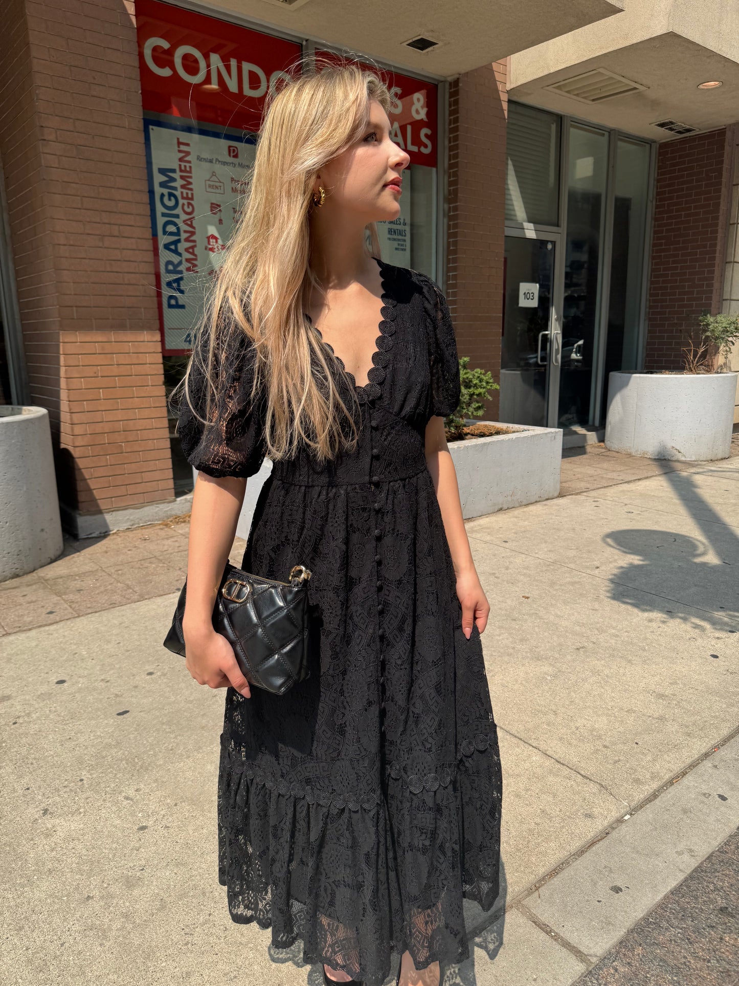 Aole - Black Lace Dress