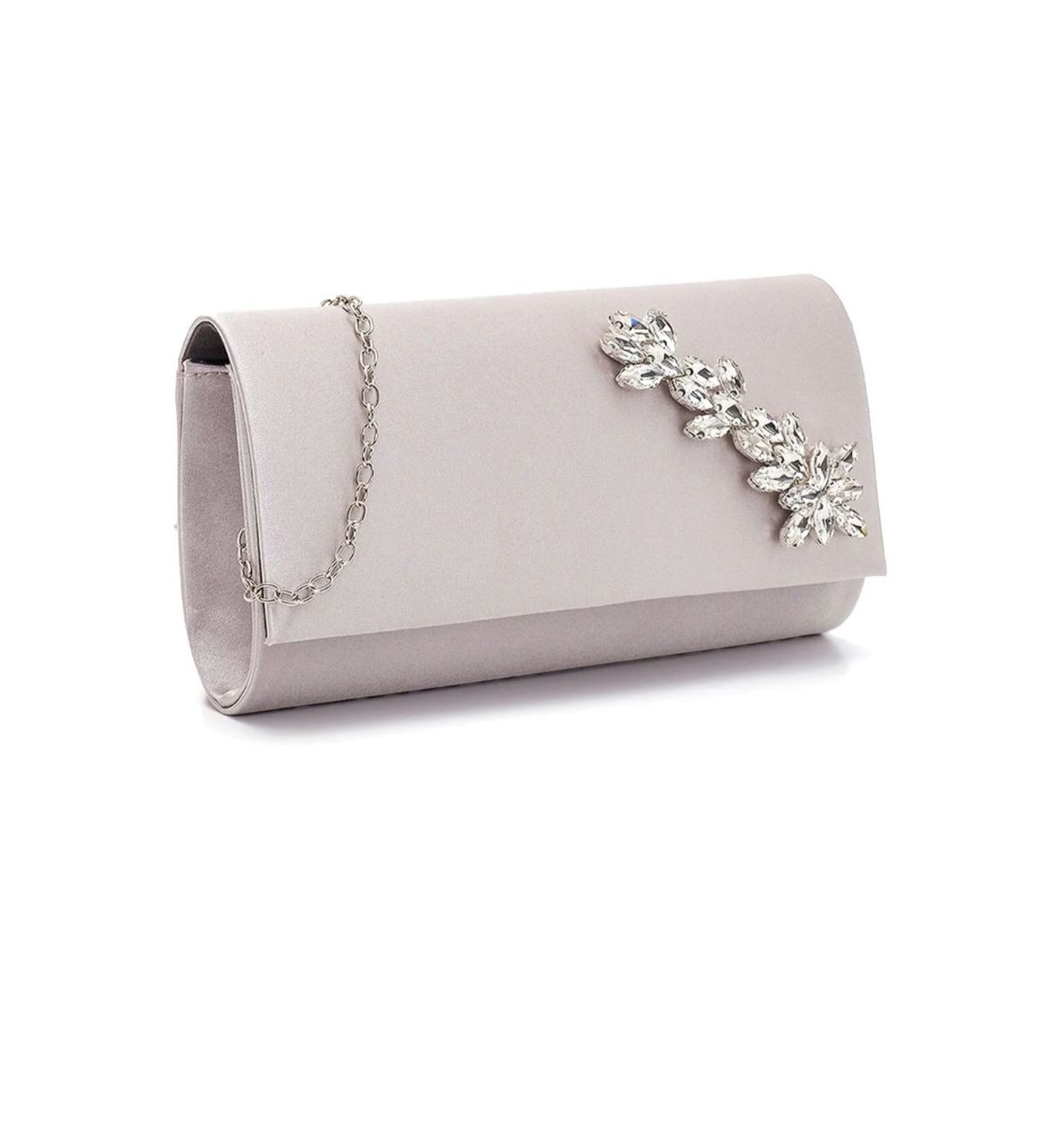 Fimka - Satin Silver Clutch