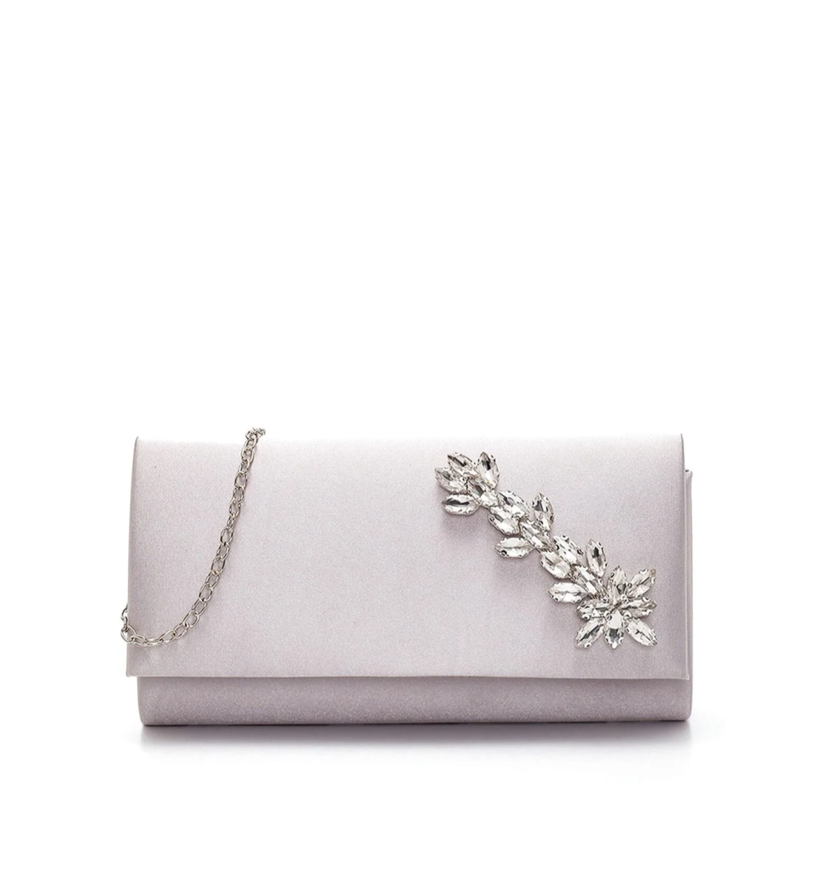 Fimka - Satin Silver Clutch