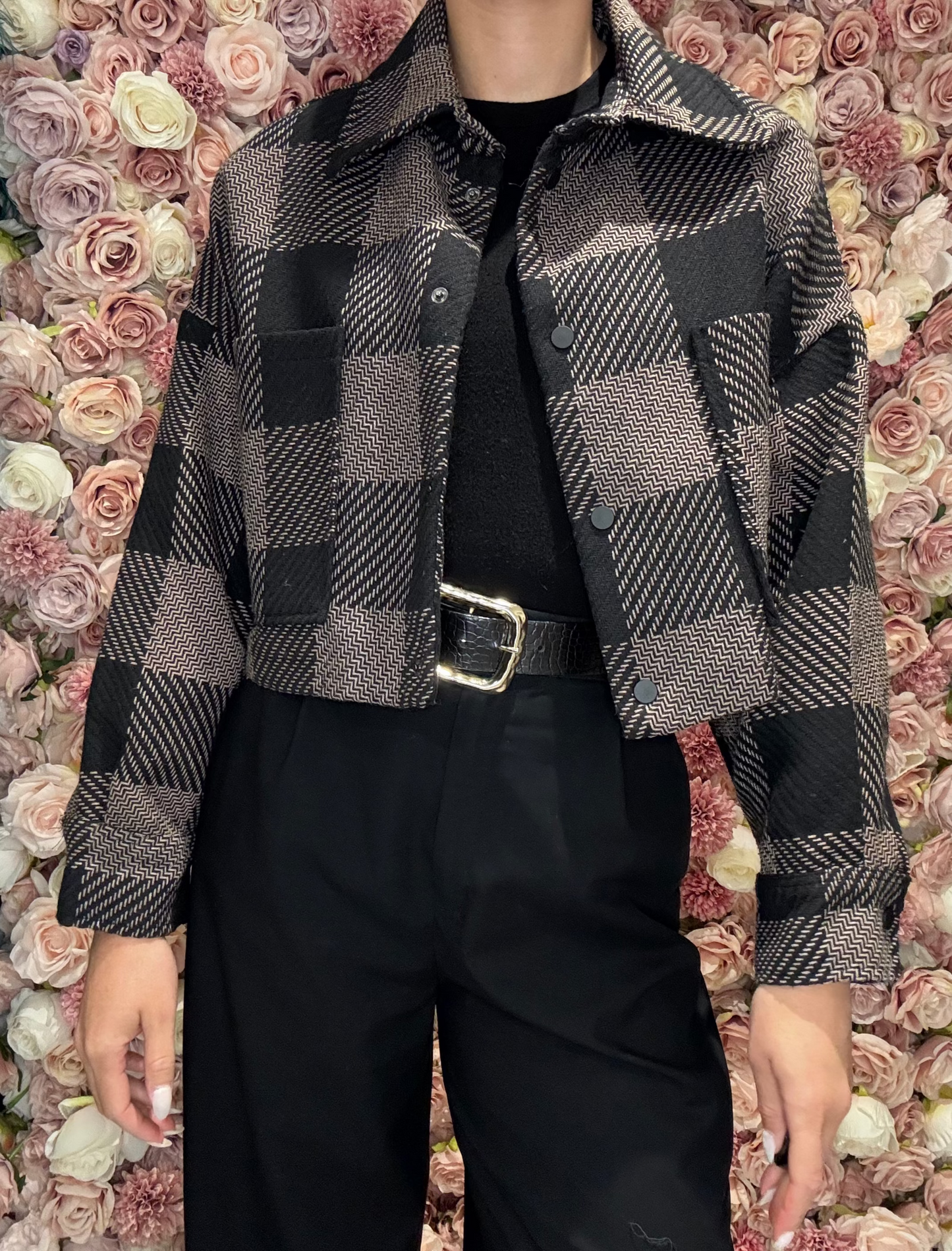 Eurofashion - Brown Plaid Jacket