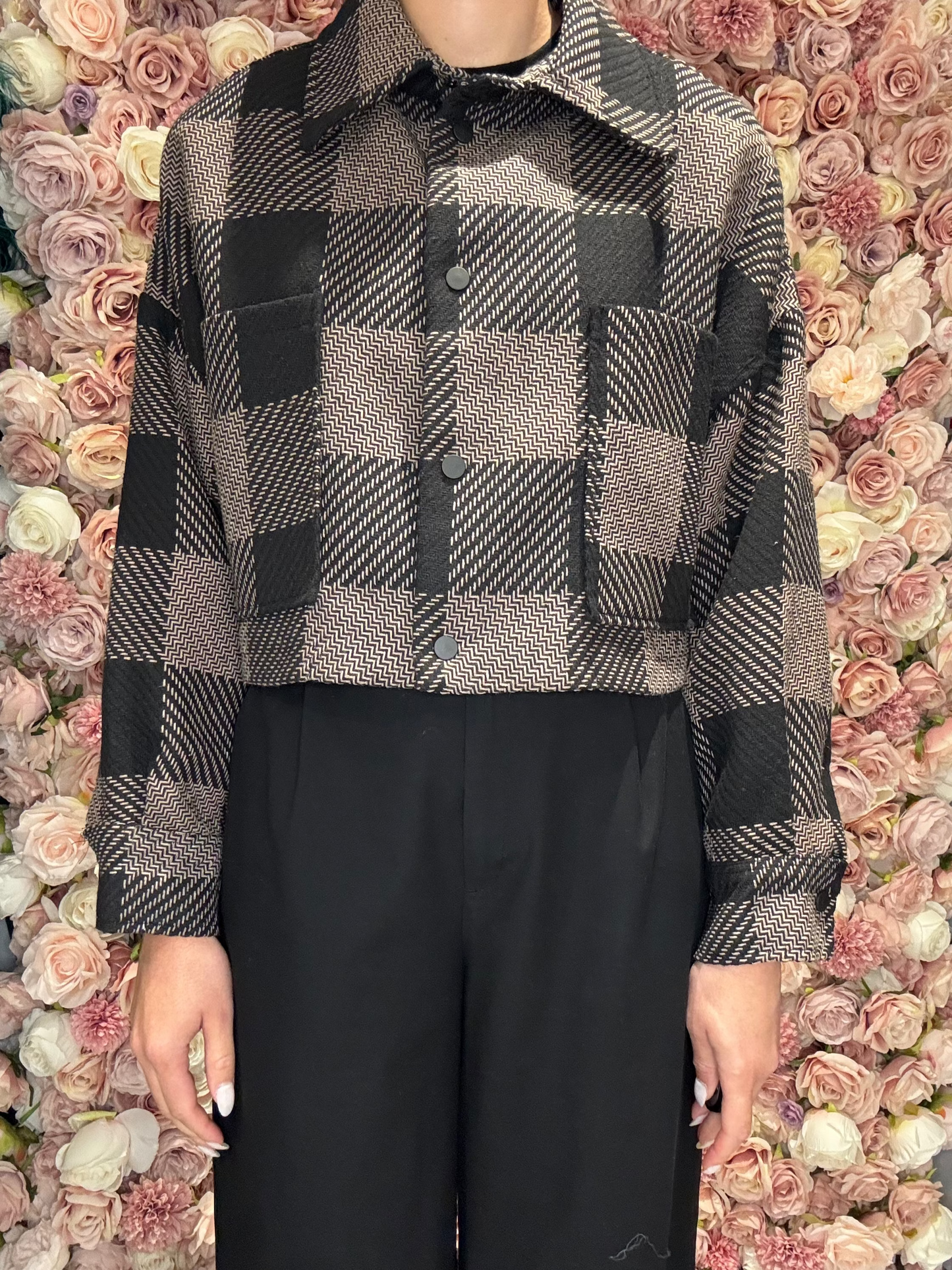 Eurofashion - Brown Plaid Jacket
