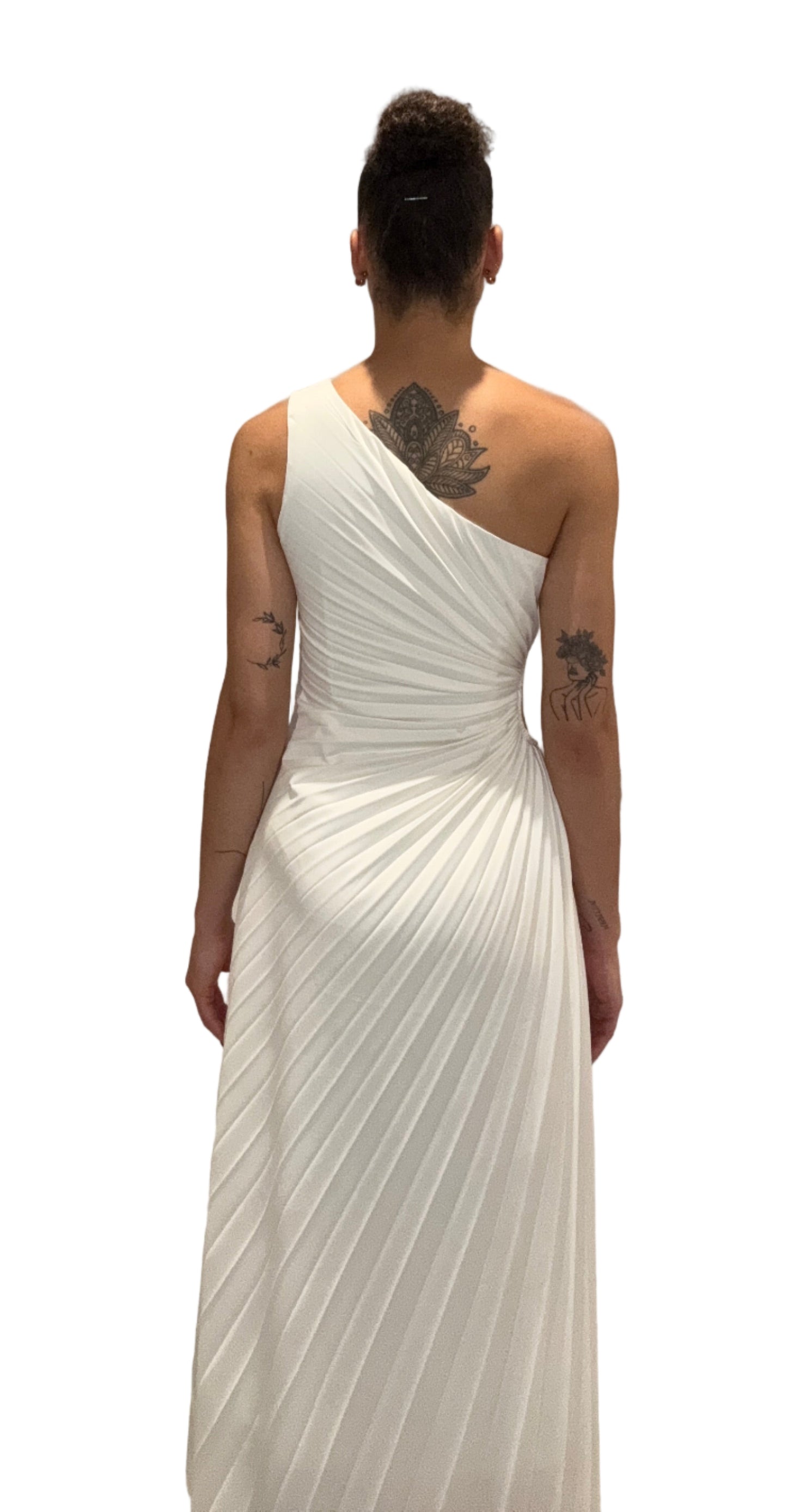 Escoll - One Shoulder Draped Dress white