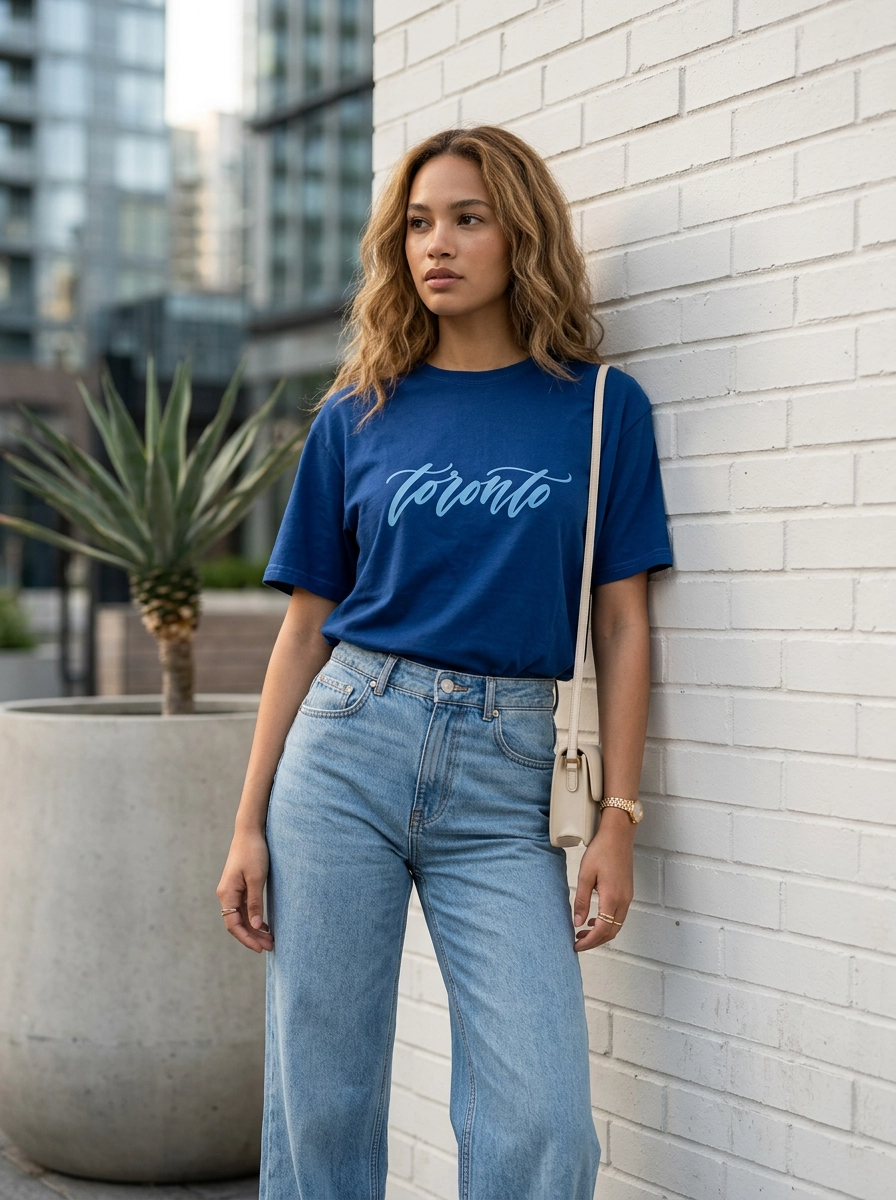 The Toronto Tee, Blue/Light Blue