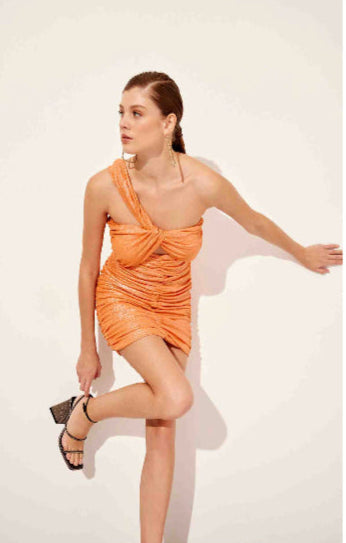 Setre - Peach Ruched Dress