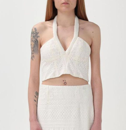Knit Pearl Top Ecru - Liu Jo