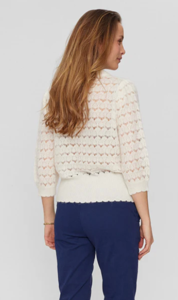 Numph - Nurietta White Pointelle Pullover
