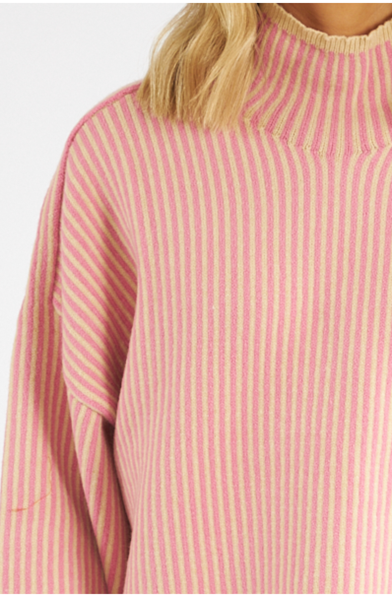 DELUC: Pink & Cream Sweater