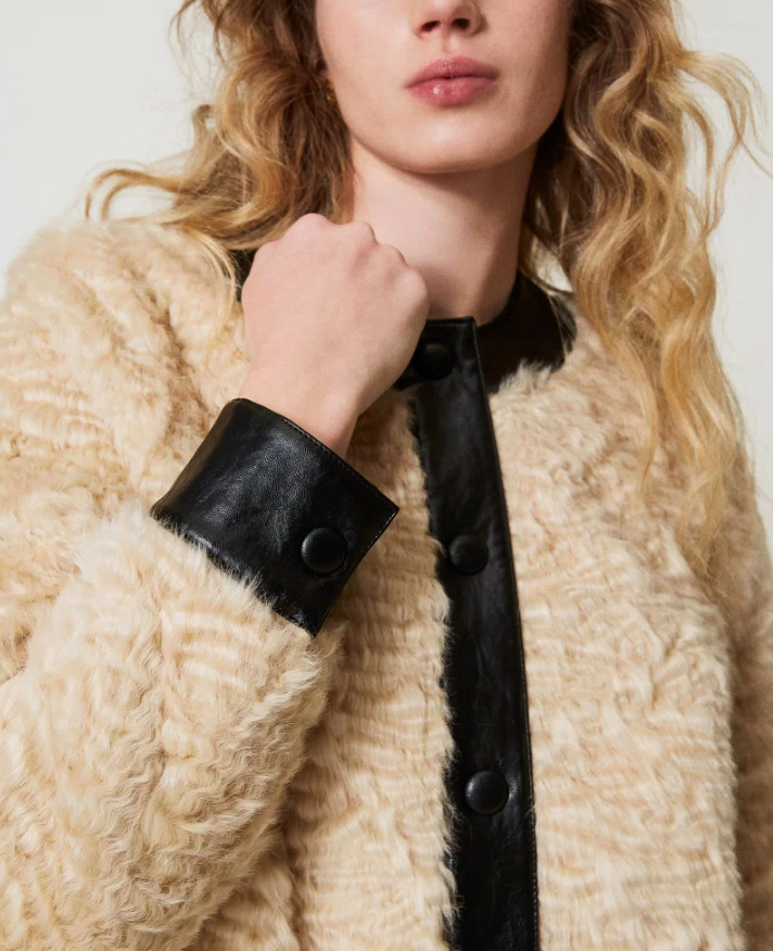 Faux fur boxy jacket - Twinset