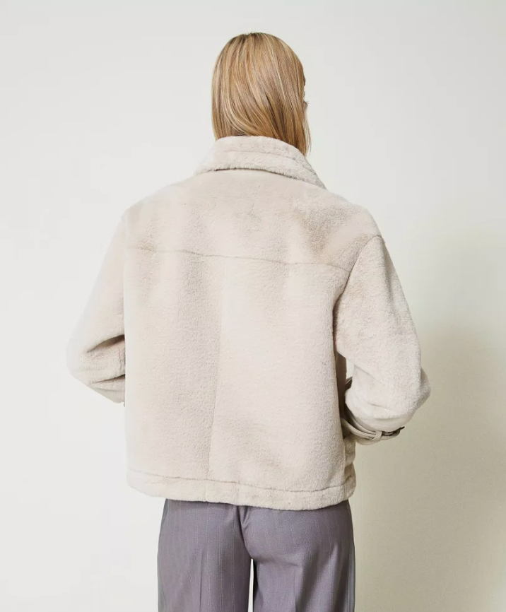 Faux fur jacket with straps - Twinset