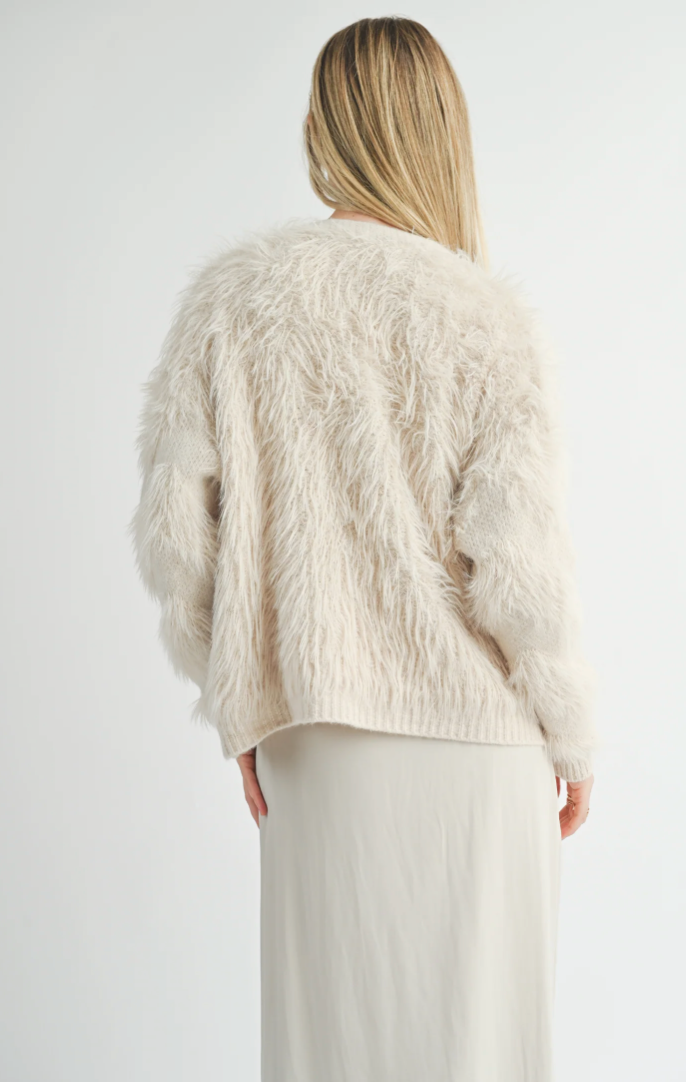 Feather Stripe Cardigan - SAGE