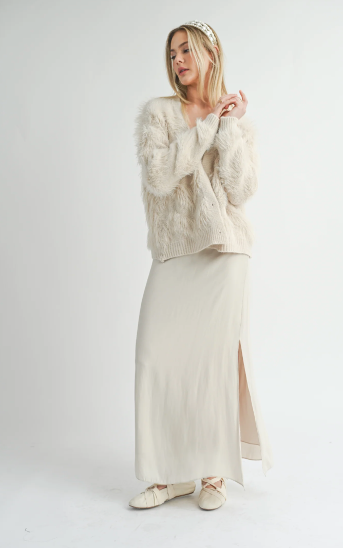 Feather Stripe Cardigan - SAGE