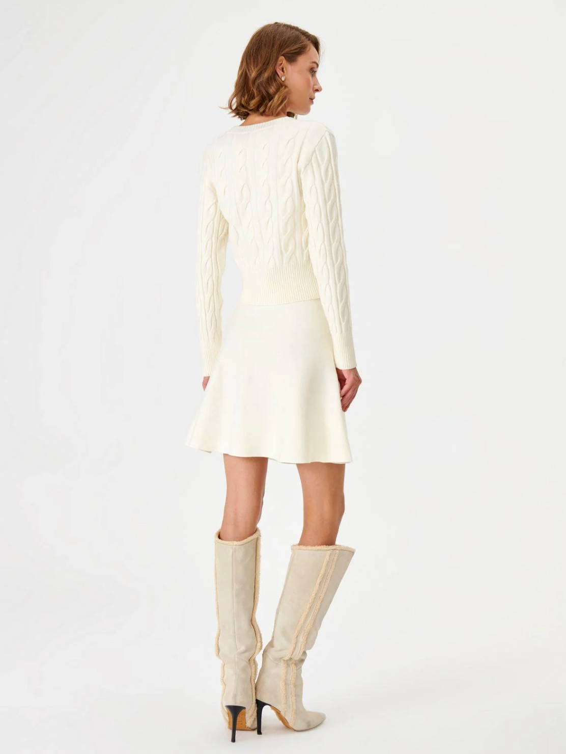 Flared Mini Knit Skirt - JOINUS