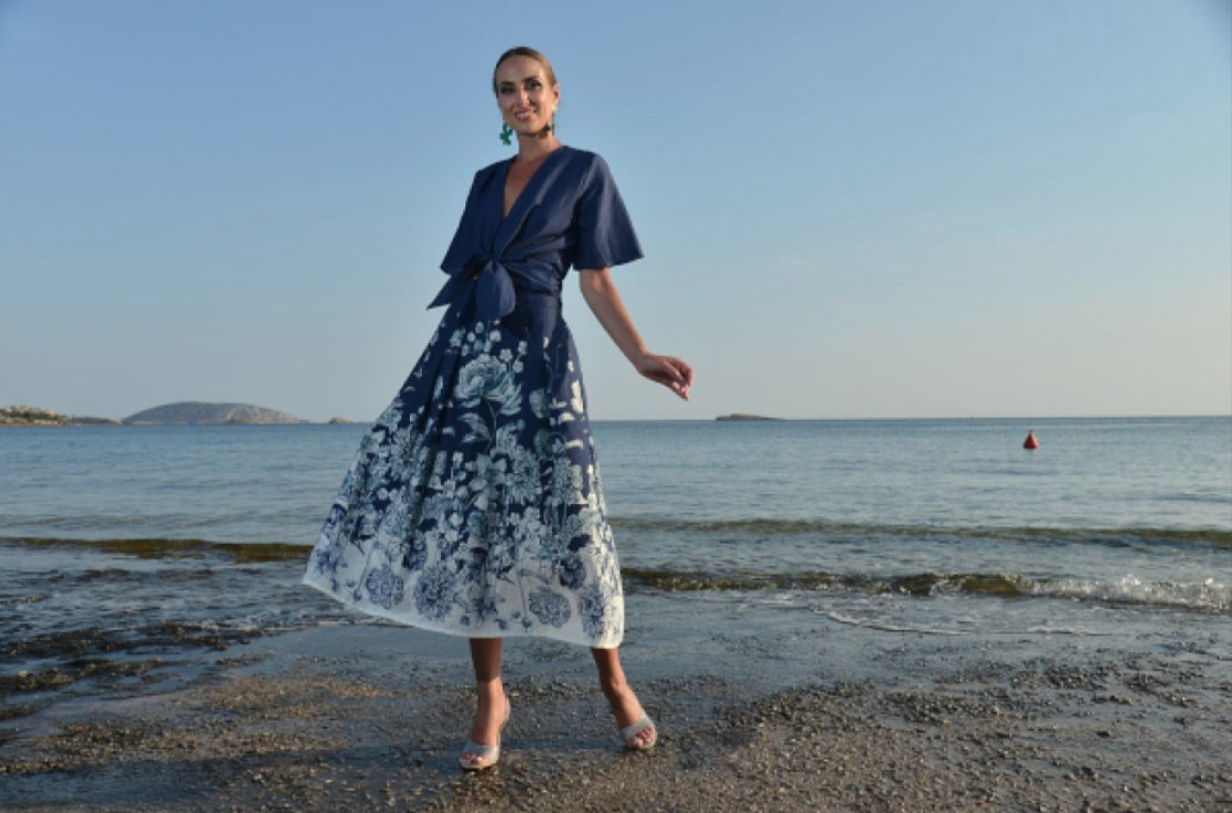 Blue Floral Skirt - Eleria Cortes
