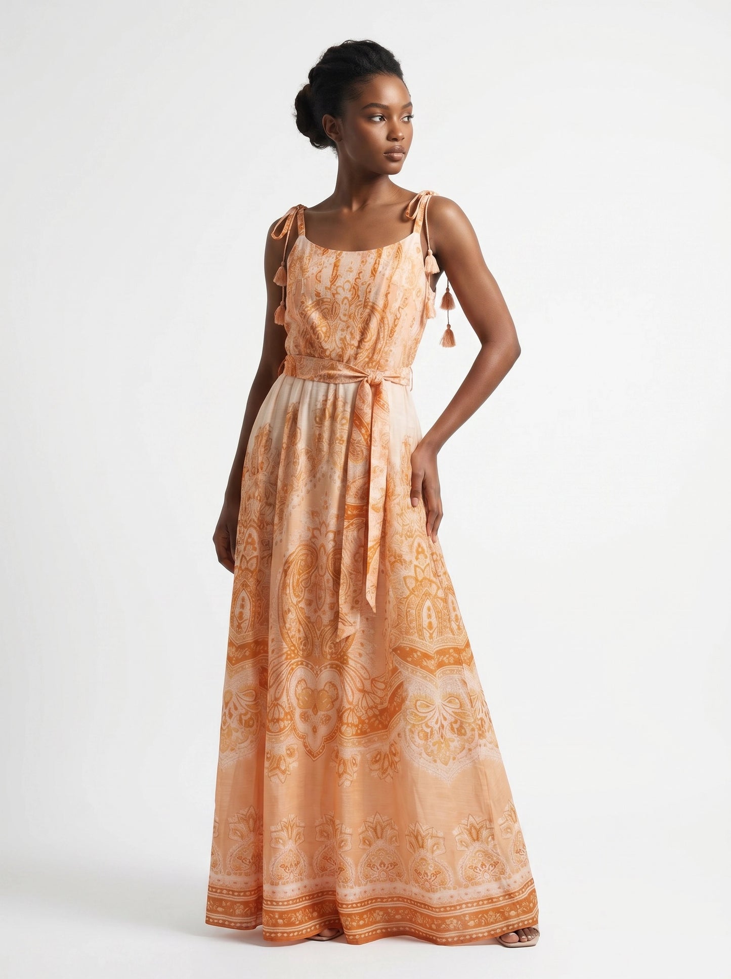 Orange Floral Dress - Celeste