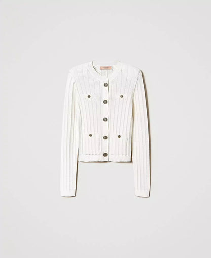 Twinset Ribbed Knit Cardigan