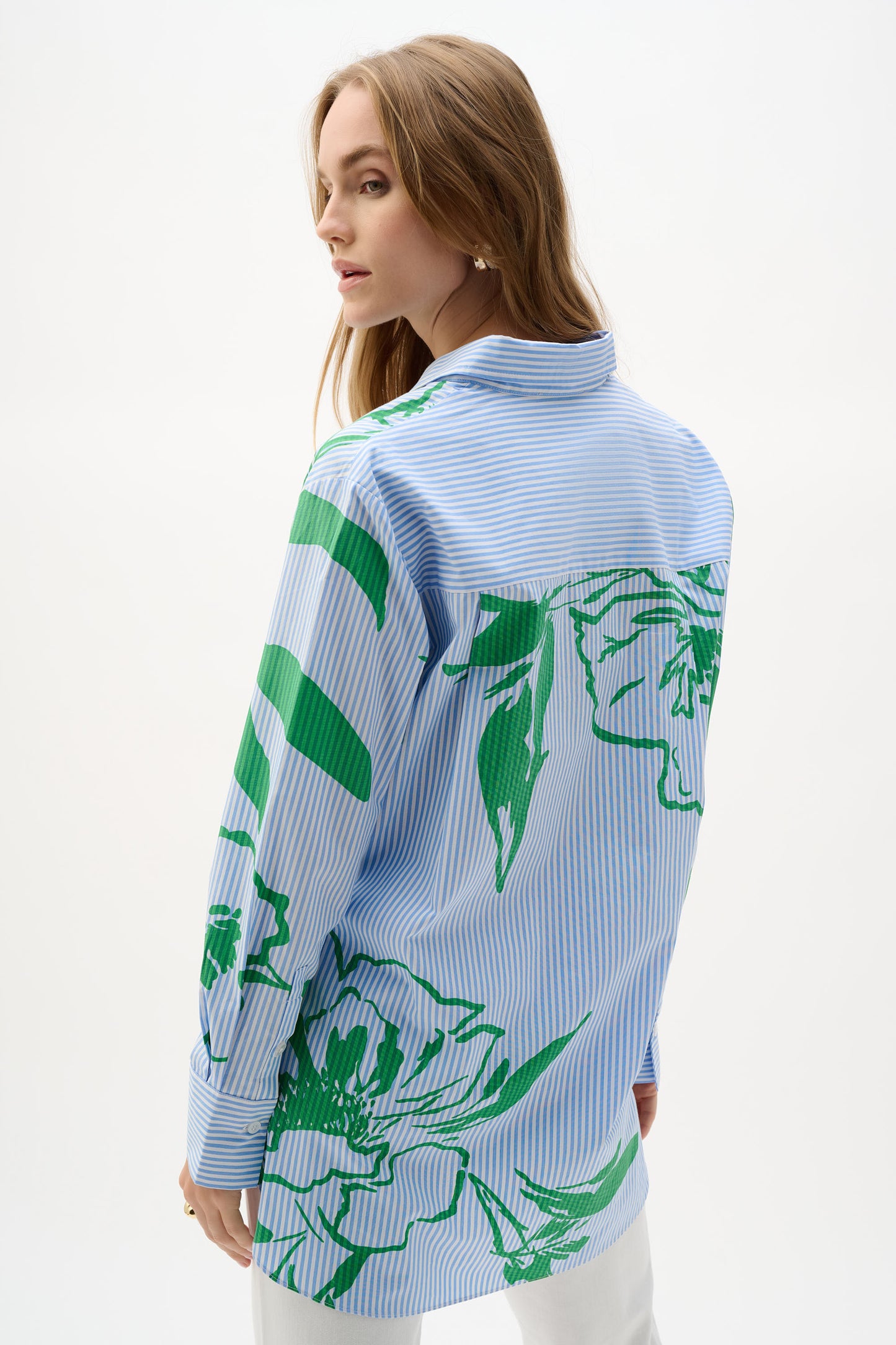 Casual Shirt with Floral Stripes - Joseph Ribkoff