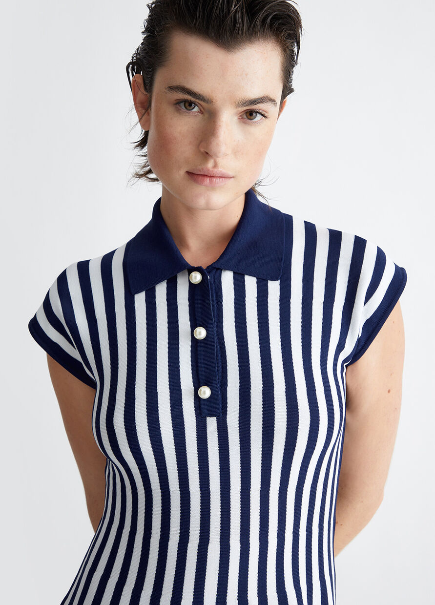 Navy Striped Knit Dress - Liu Jo