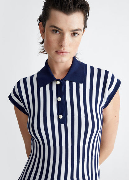 Navy Striped Knit Dress - Liu Jo