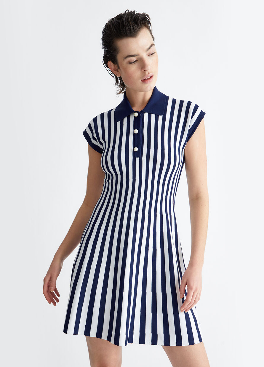 Navy Striped Knit Dress - Liu Jo