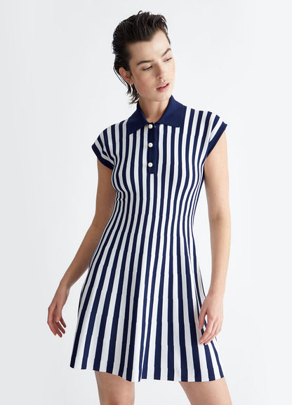 Navy Striped Knit Dress - Liu Jo
