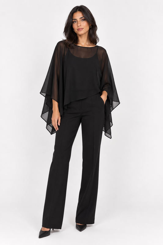 Lottie Black Poncho