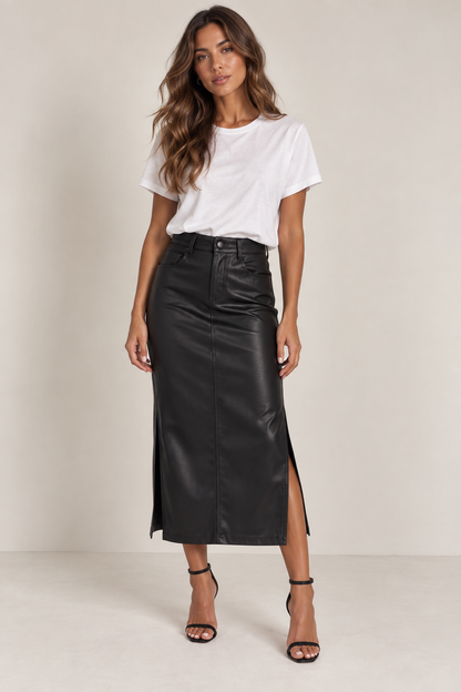 Black Leather Skirt - Setre