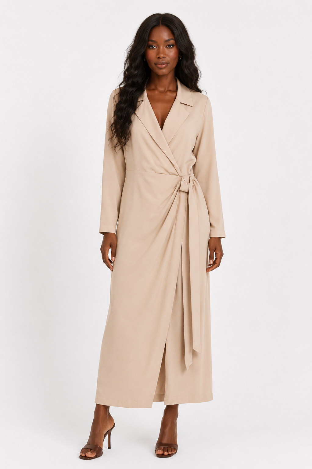 Beige Wrap Dress - Setre