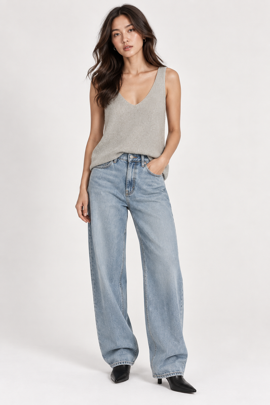 Silver Linen Tank - Estheme Studio