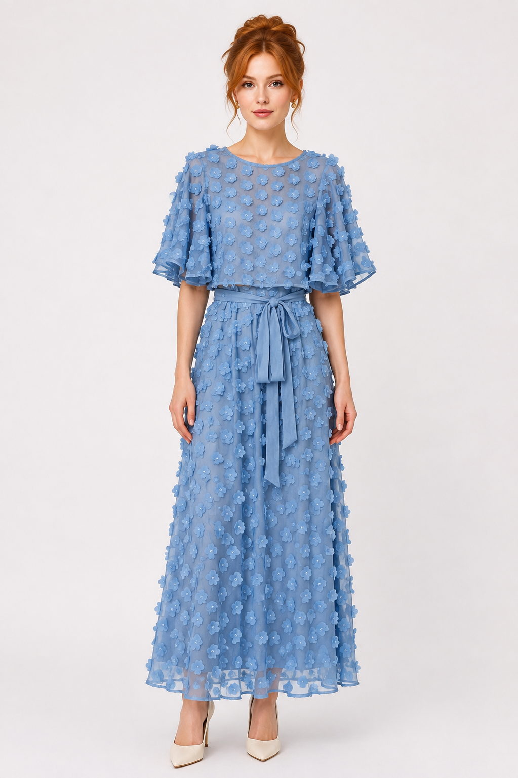 Light Blue Floral Dress - Joseph Ribkoff
