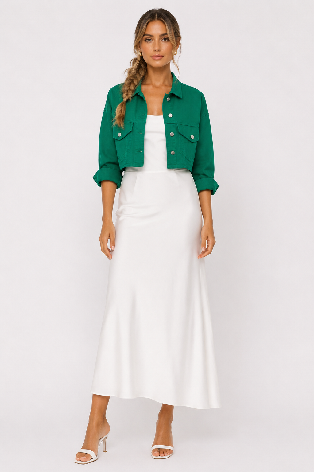 Green Cropped Jacket - EuroFashion