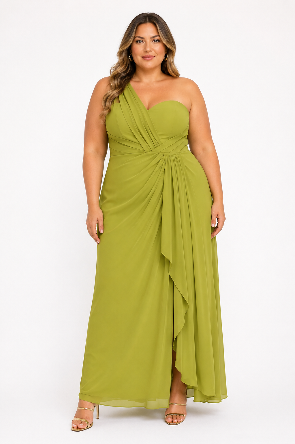 Draped Green Dress - Carmen