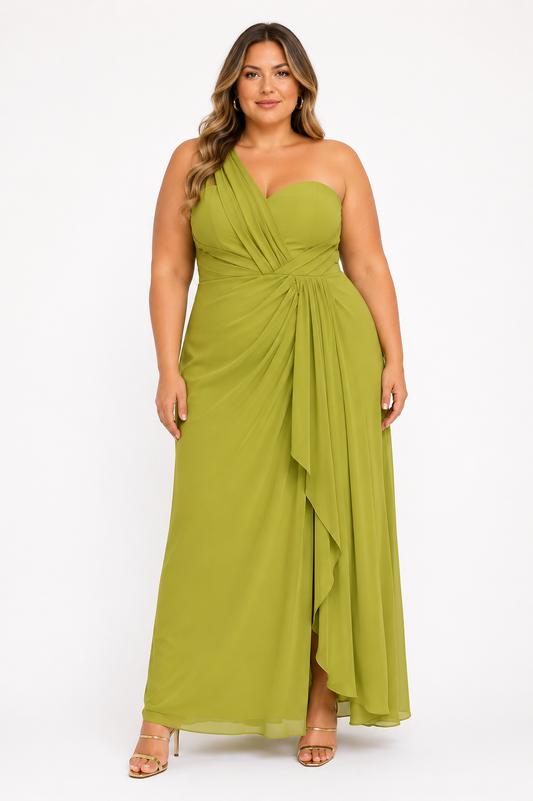 Draped Green Dress - Carmen