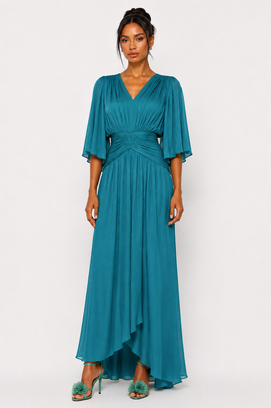 Teal Green Pleated Dress - Joseph Ribkoff