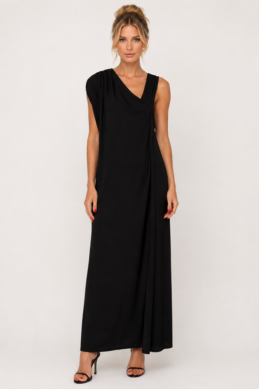 Asymmetric Black Dress - Eleria Cortes