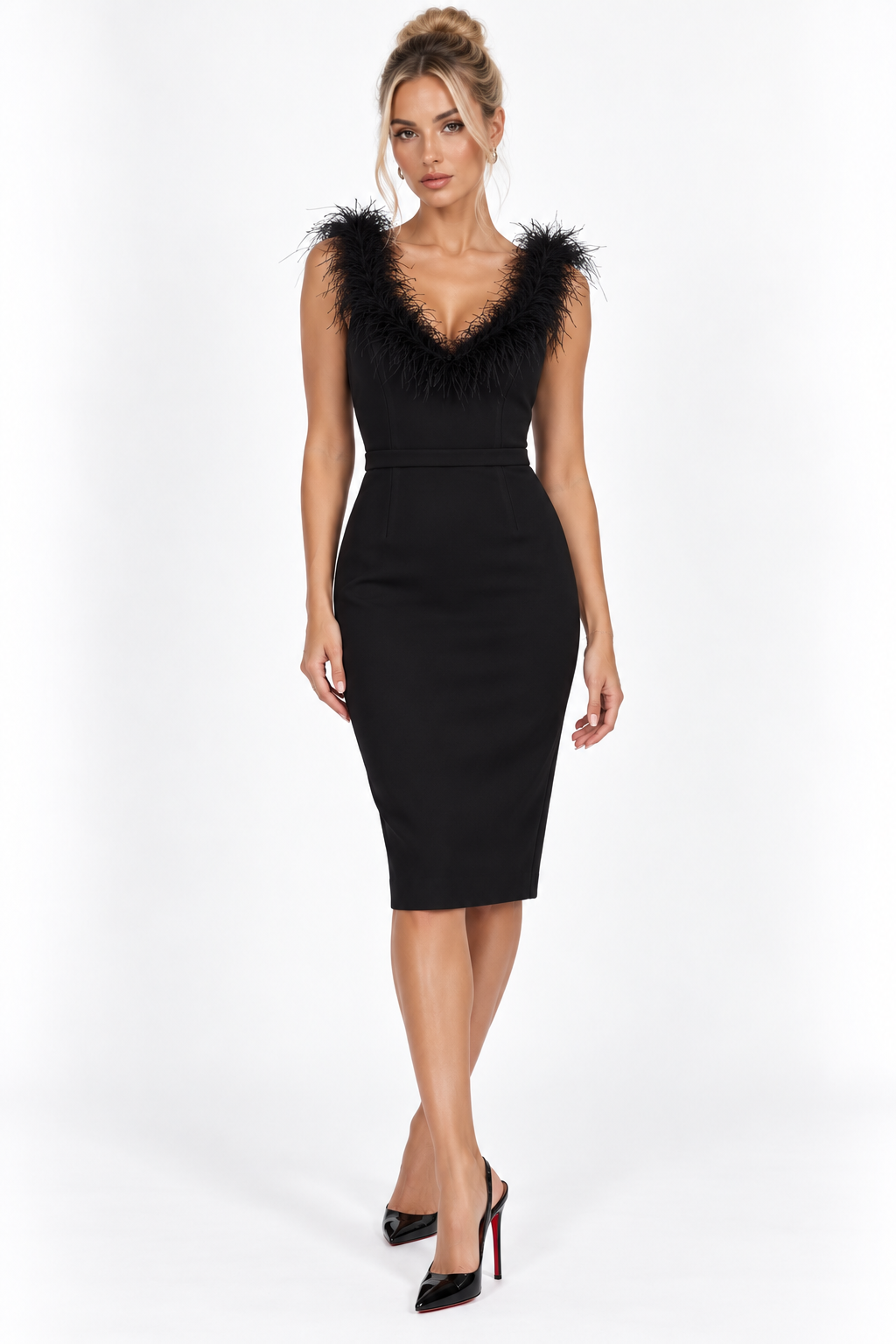 Black Feather Dress - Carmen
