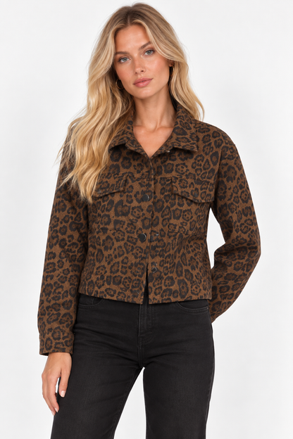 Crop Leopard Jacket - Frank Lyman