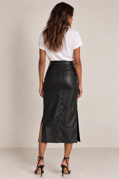 Black Leather Skirt - Setre