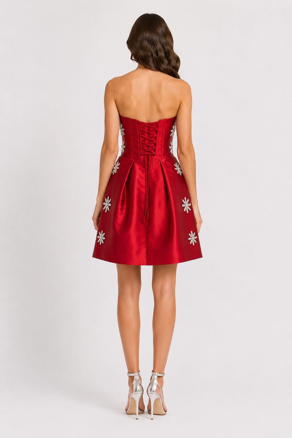 Strapless Mini Cocktail Dress Red - Escoll