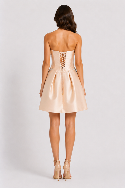 Strapless Mini Cocktail Dress Blush - Escoll