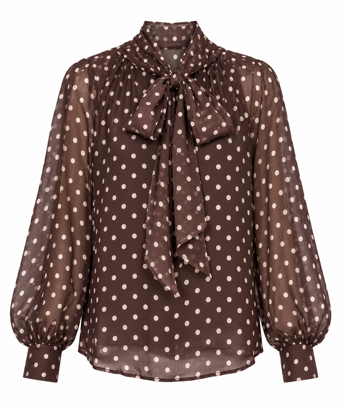 Brown Polka-Dots Blouse - LINZY