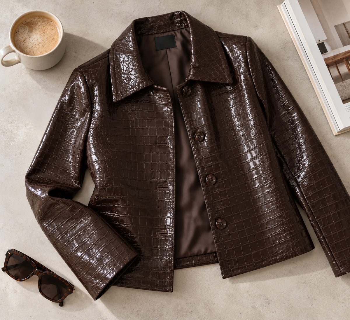 Ellie Croc Effect Jacket